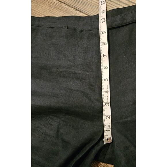 Vintage Max Studio Shorts Womens Size 8 Black Linen Spandex Knee Length Bermudas - Picture 11 of 12